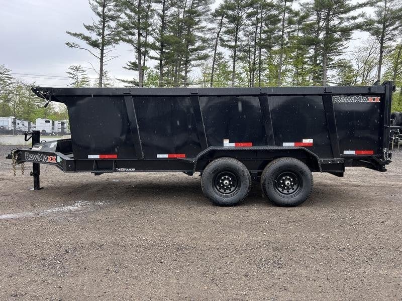 2024 RawMaxx Trailers 7X16 14K Powder Coated Dump w/ Tarp Kit – Used