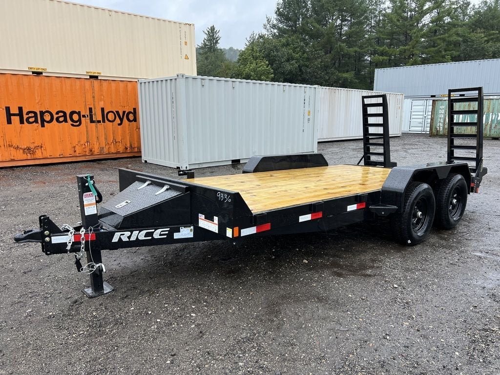2024 Rice Trailers 7×16 10K Equipment Hauler w/D-Rings, Spare Mount, & Toolbox – Used