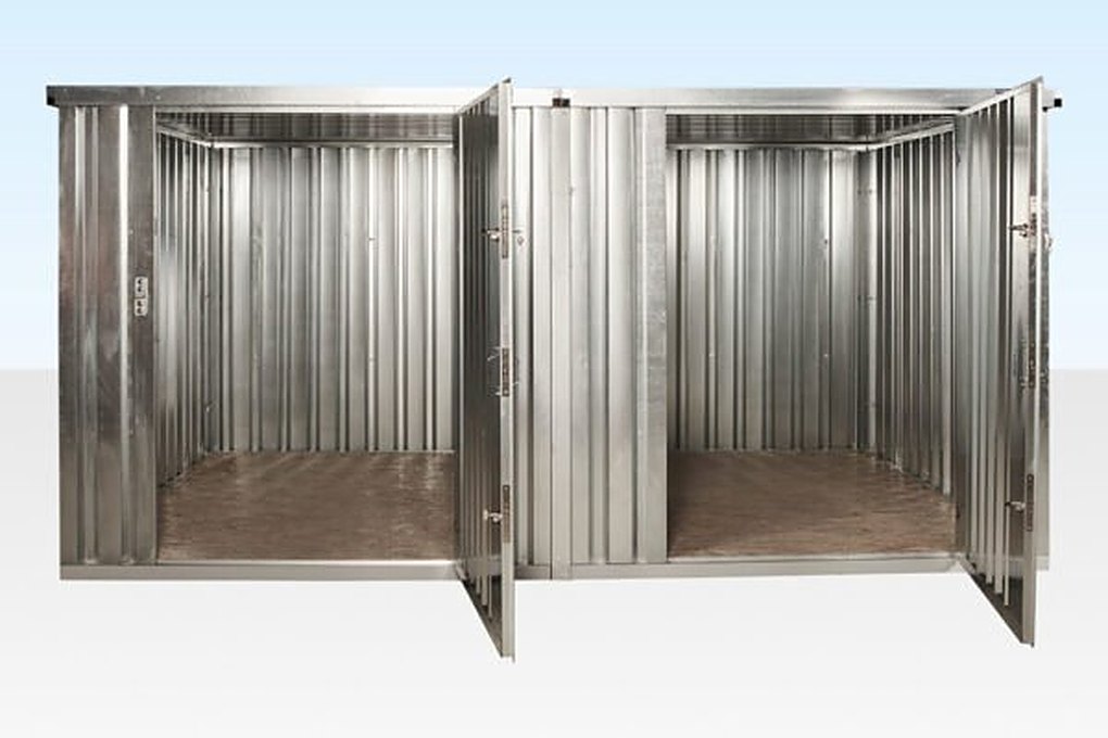 3M X 4.2M Side Linked Flat Pack Container Bundle (Galvanised) – Used
