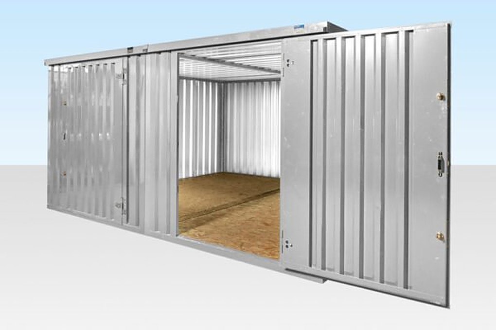 4M X 4.2M Side Linked Flat Pack Container Bundle (Galvanised) – Used