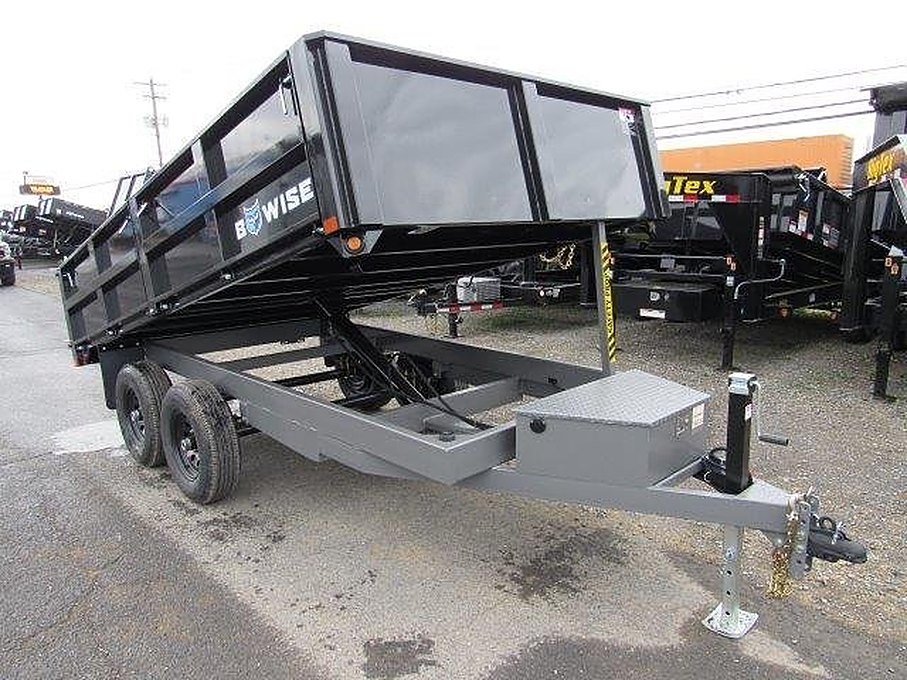 BWise 7 x 12 Deckover Dump Trailer – Fold Down Sides – Used