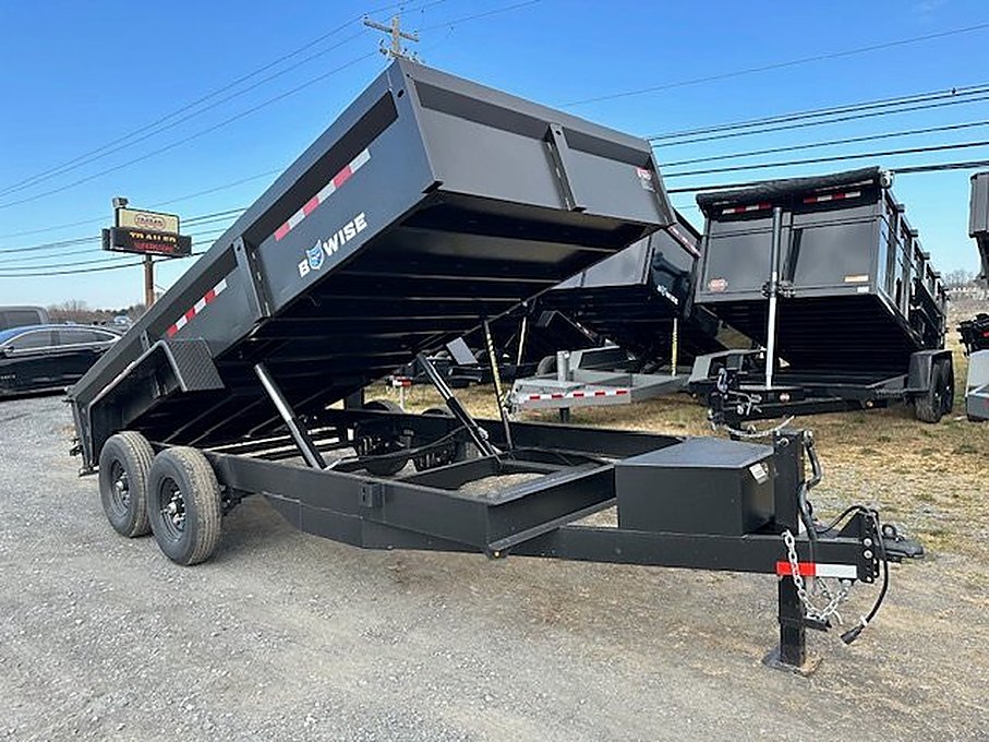 BWise 7 x 16 Low Profile Dump Trailer – Telescopic Cylinders – Used