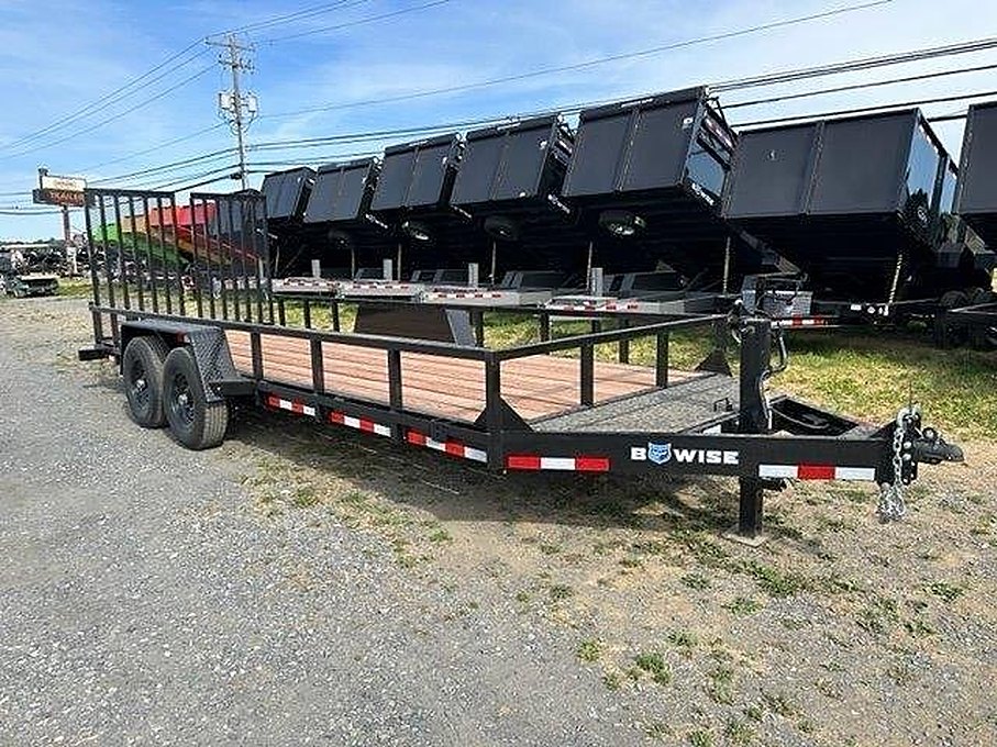 BWise 7 x 20 Equipment Trailer – Split Landscape Ramp – Used