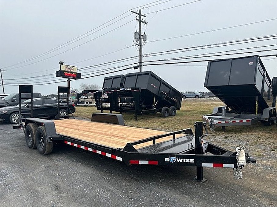 BWise 7 x 20 Heavy Duty Equipment Trailer – Ladder Ramps – Used