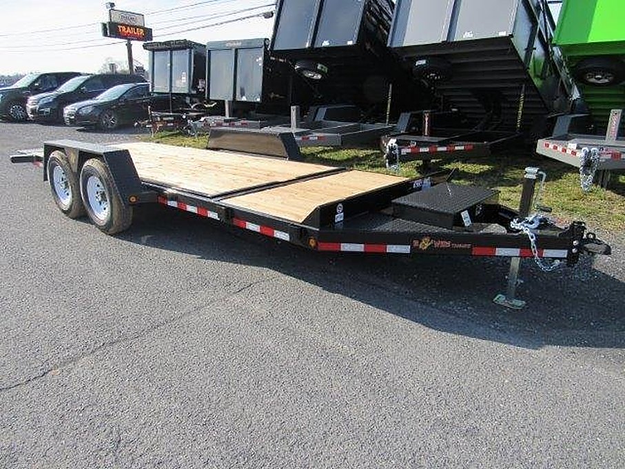BWise 7 x 20 Low Profile Split-Tilt Equipment Trailer – Gravity Tilt – Used