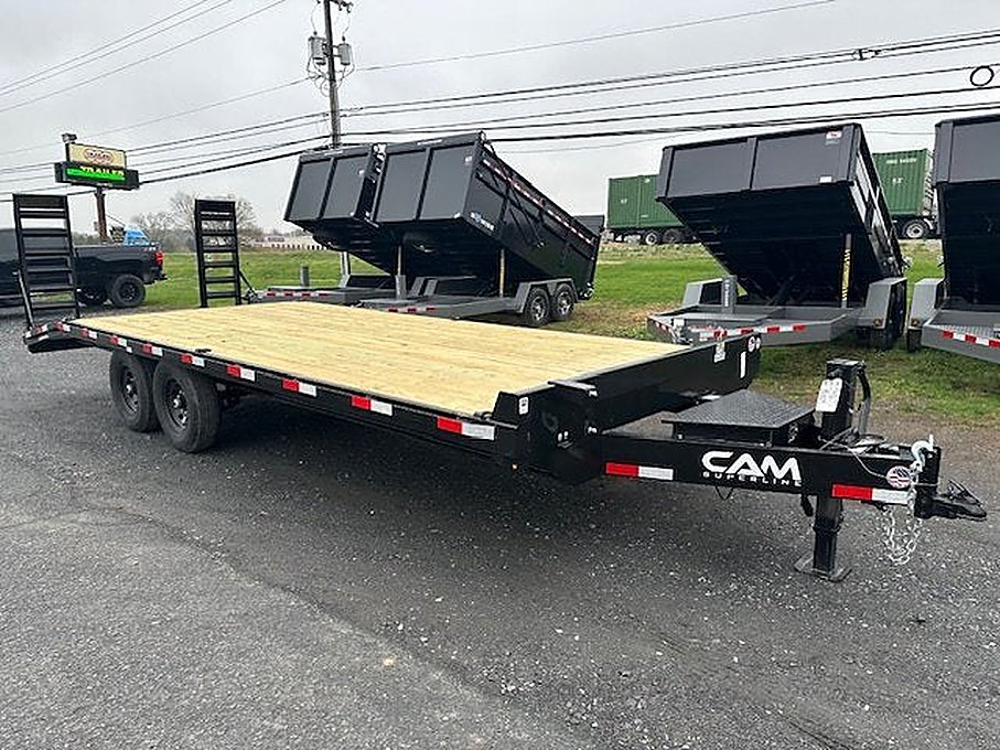 CAM Superline 8.5 x 22 Deckover Equipment Trailer – Ladder Ramps – Used