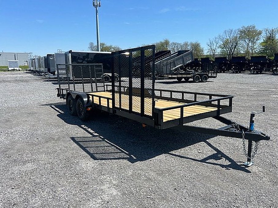 Carry-On 7 x 20 Landscape Utility Trailer – Side Ramp Gate – Used