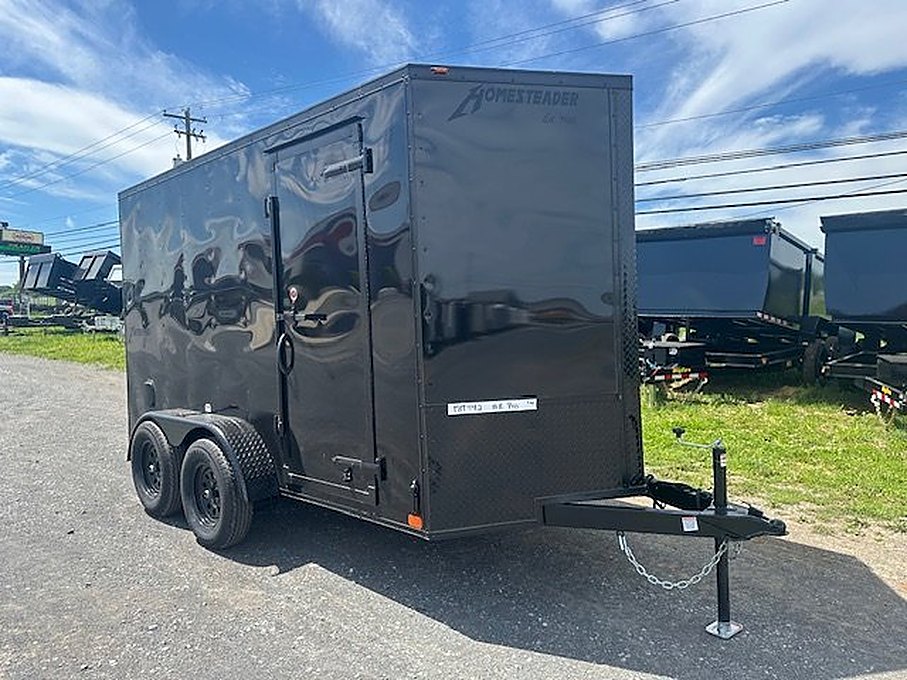 Homesteader 6 x 12 V-Nose Enclosed Cargo Trailer – Black Trim – Used