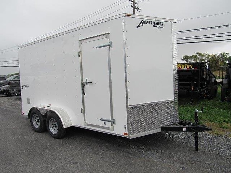 Homesteader 7 x 14 V-Nose Enclosed Trailer – 12″ Added Height – Used