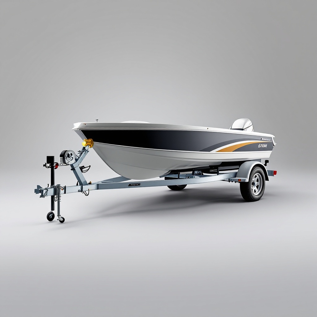 PJ Trailers Roller Bunk Boat Trailer, 22-24ft, 7K GVWR