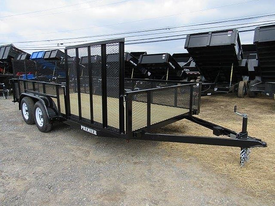 Premier 7 x 16 Landscape Utility Trailer – Mesh Sides &amp; ATV Ramp – Used