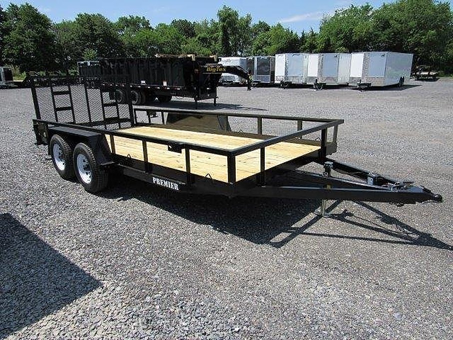 Premier 7 x 16 Landscape Utility Trailer – Rear Ramp Gate – Used