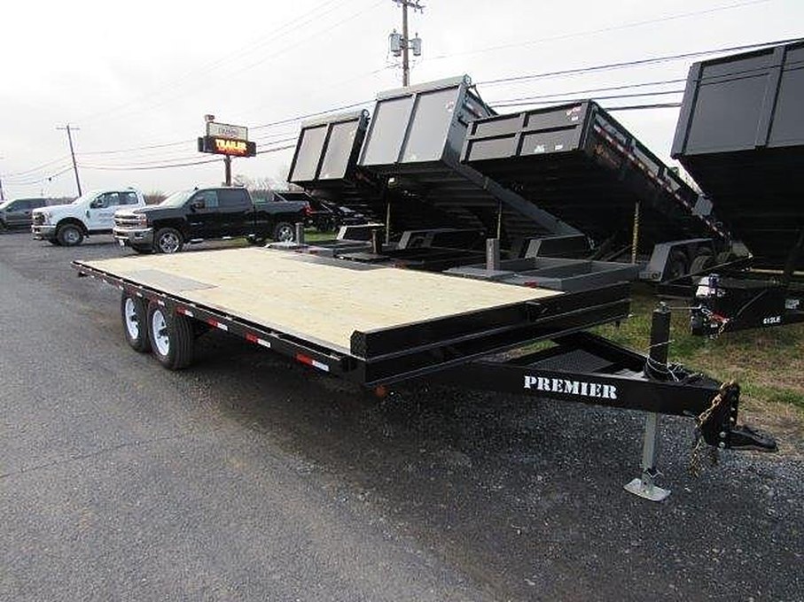 Premier 8.5 x 20 Deckover Equipment Trailer – Slide Out Ramps – Used